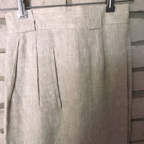 100% Crisp NWOT Linen natural-colour, high waisted pants, fully lined. - Picture 3 of 8